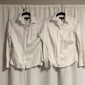 Banana Republic Tailored Fit Shirts.  Red polka dot and black diamond pattern.